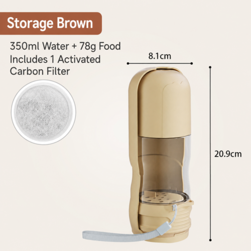 Portable Dog Water Bottle with Food Container
