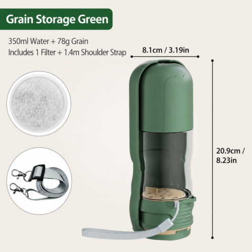 Portable Dog Water Bottle with Food Container