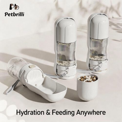 Portable Dog Water Bottle with Food Container