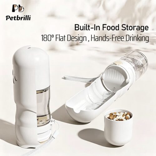 Portable Dog Water Bottle with Food Container